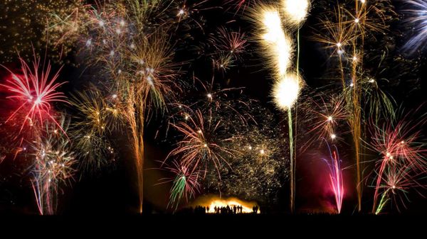 Bonfire and firework display to celebrate the 5th of November anniversary of the 'Gunpowder Plot'