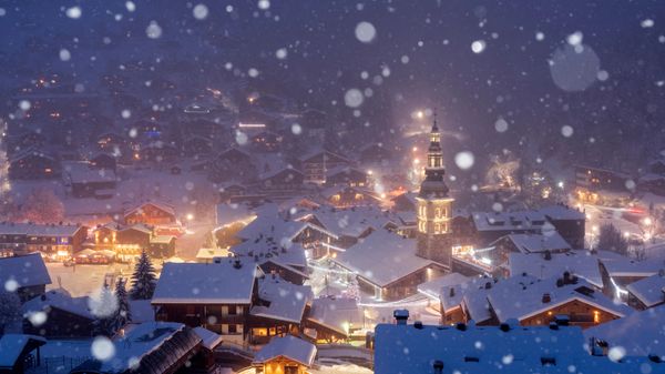 Chute de neige sur La Clusaz, Les Alpes, Janvier 2018