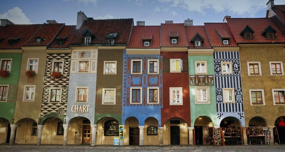 Renaissance merchant houses in Poznan, Poland