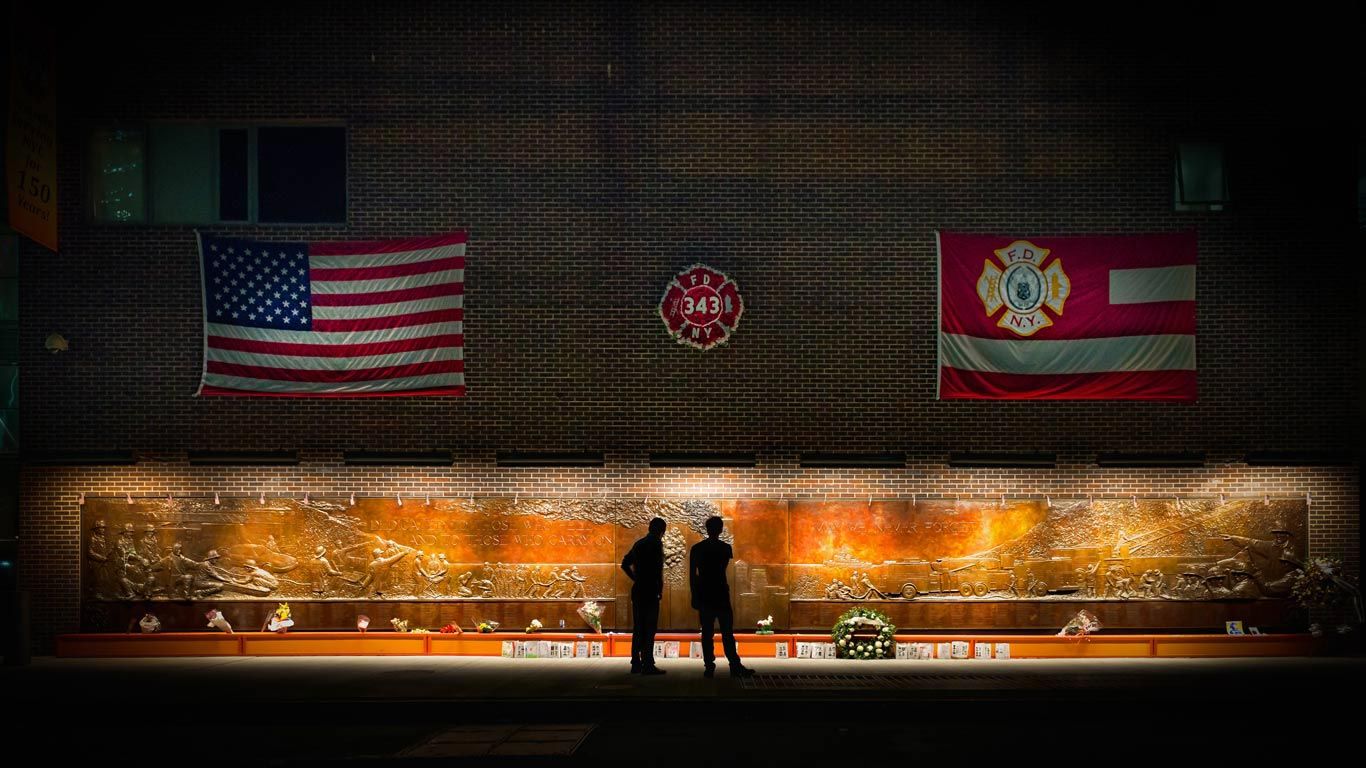 FDNY Memorial Wall for the New York City firefighters who died on 9/11