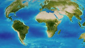 Carte de la Terre créée dans le cadre du projet Global Inventory Modeling and Mapping Studies (GIMMS), NASA Goddard Space Flight Center (© NASA)(Bing France)