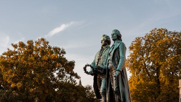 Goethe-Schiller-Denkmal in Weimar, Thüringen