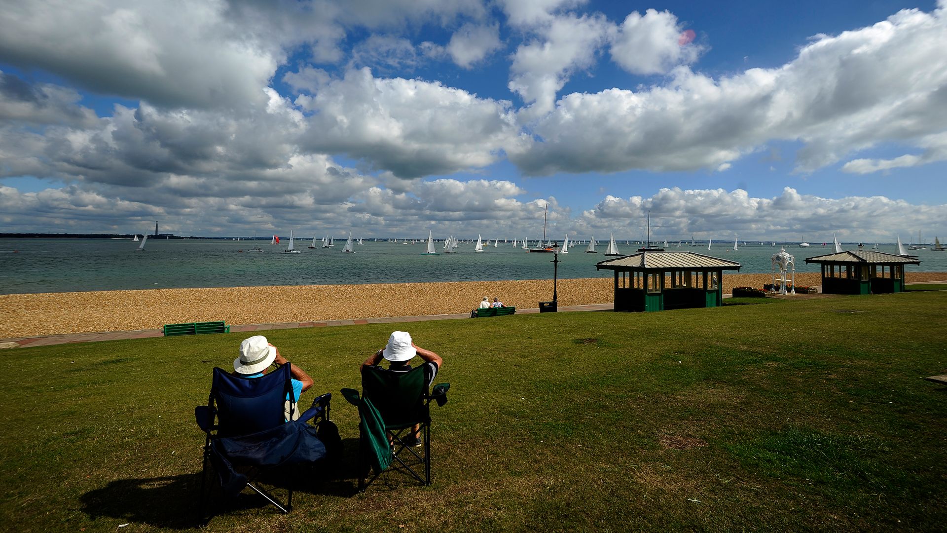Spectators at Cowes Week 2013 in Cowes, Isle of Wight