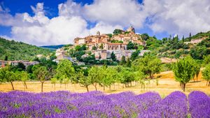 Village de Simiane-la-Rotonde et champ de lavande, en Provence (© SandyS/emicristea/Getty Images)(Bing France)