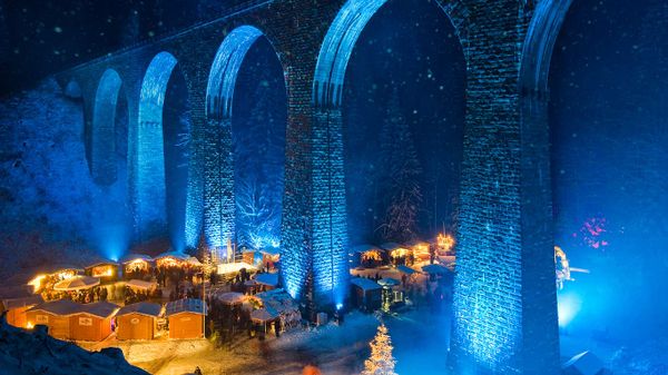 Ravennaschlucht Christmas market in the Höllental, Germany