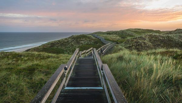 Boardwalk to the beach, Wenningstedt-Braderup, Sylt Island, Schleswig-Holstein, Germany