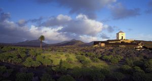 A small barn sits on a hilltop in the Yaiza area of southern Lanzarote, Canary Islands, Spain -- SIME/eStock Photo &copy; (Bing New Zealand)