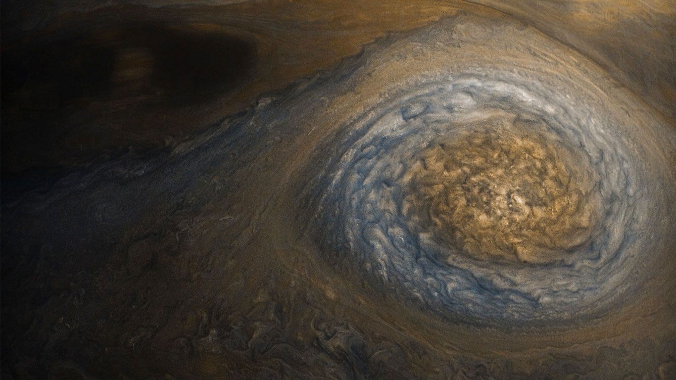 Close-up of a storm on Jupiter from the Juno space probe