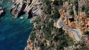 Cyclists in the 2013 Tour de France, Corsica, France (© Pascal Pochard-Casabianca/AFP via Getty Images)(Bing United States)