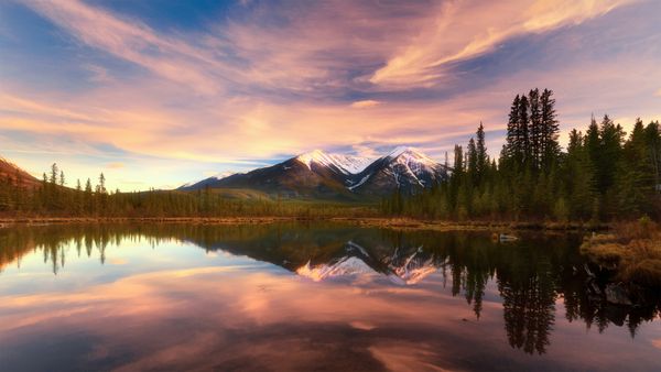 Tramonto al Parco Nazionale Banff, Alberta, Canada