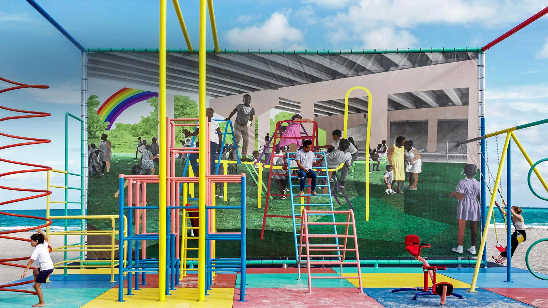 \'America\'s Playground\' by Derrick Adams in 2018 in Miami Beach, Florida