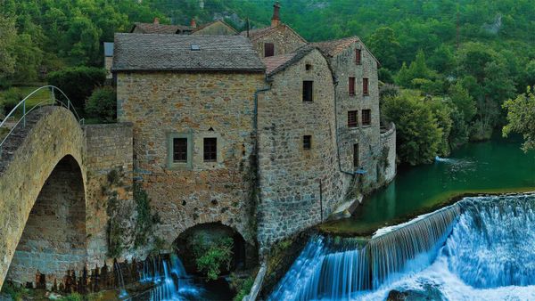 The Dourbie Gorge in Grands Causses Natural Regional Park, Occitanie, France