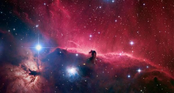 The Horsehead Nebula, a dark nebula in the Orion constellation.