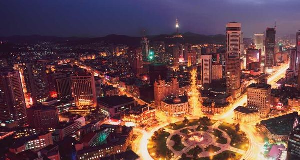 The city of Dalian and Zhongshan Square, Liaoning Province, China