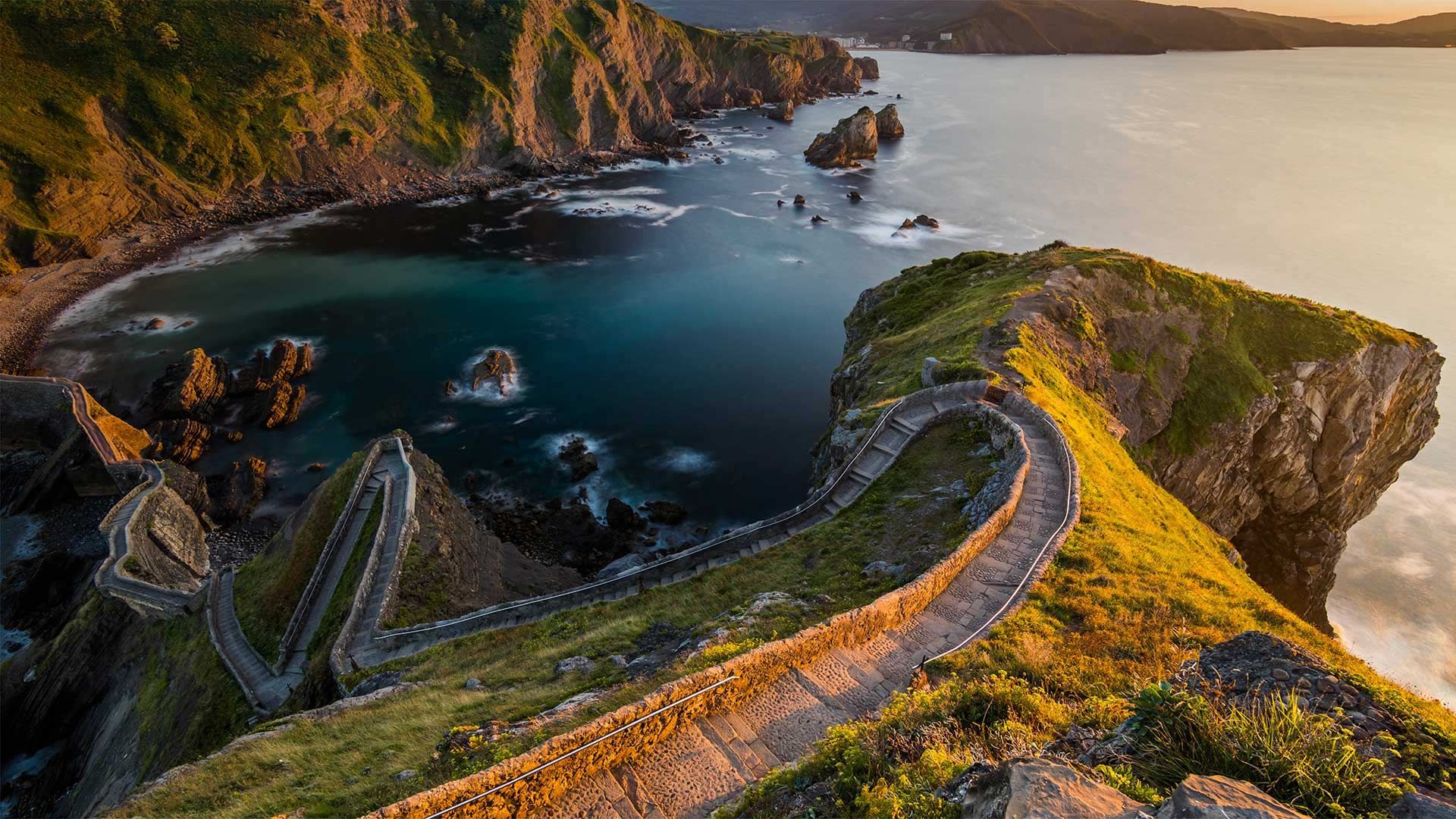 Path to San Juan de Gaztelugatxe, Basque Country, Spain