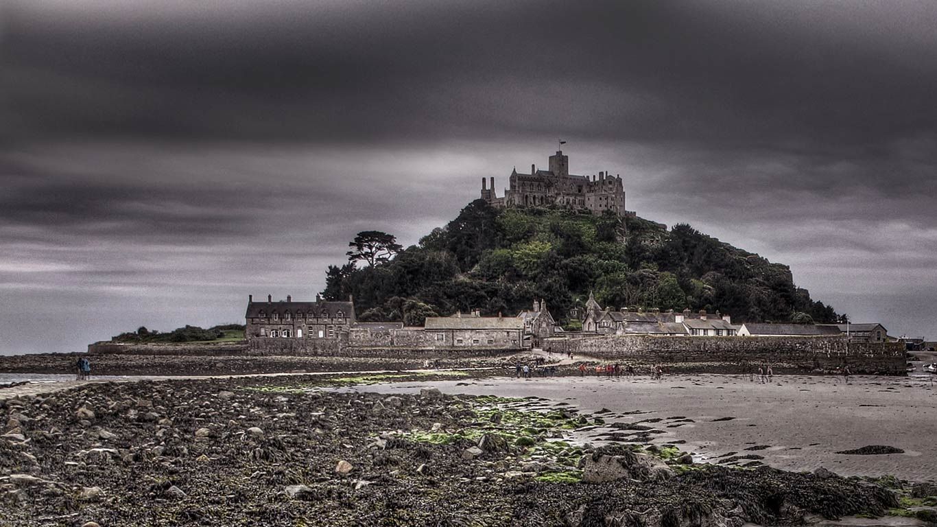 St Michael's Mount, off the coast of Marazion, Cornwall, England