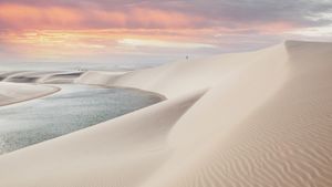 Sunset in Lençóis Maranhenses National Park, Maranhão, Brazil (© thanosquest/Shutterstock)(Bing New Zealand)