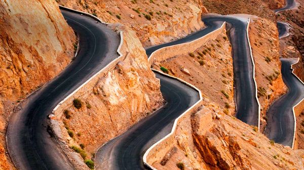 Pass over the Atlas Mountains above the Dadès Gorges, Morocco