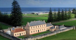 Old government buildings and remains of the penal colony in Kingston, the capital of Norfolk Island, located east of Sydney -- X01245/Corbis &copy; (Bing Australia)