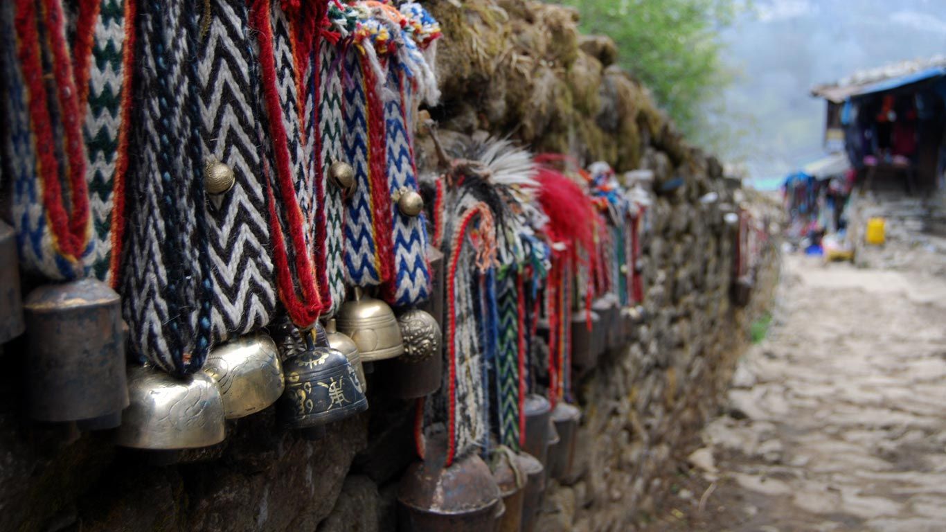 Yak bells for sale in Namche Bazaar, Nepal