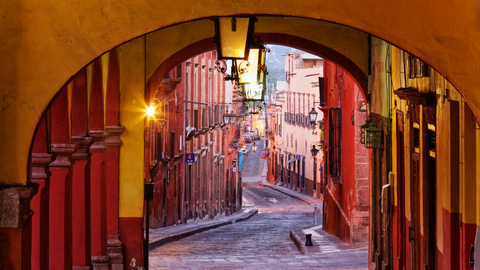Colonnade in San Miguel de Allende, Guanajuato, Mexico
