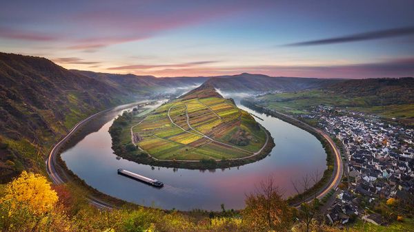 Moselschleife bei Bremm, Rheinland-Pfalz, Deutschland