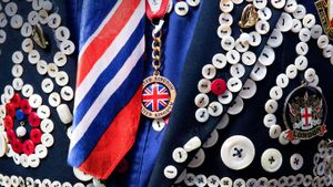 Detail of Pearly King Costume, Covent Garden, London (© Steve Vidler/Corbis)(Bing United Kingdom)