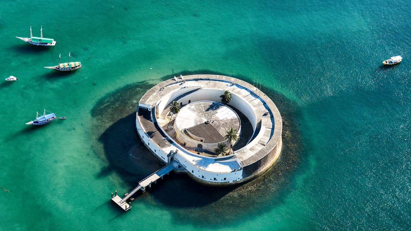 São Marcelo Fort in All Saint’s Bay, Salvador, Bahia, Brazil