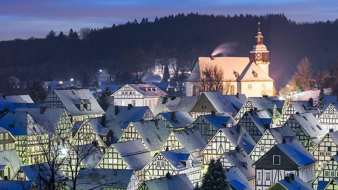 „Alter Flecken“, Stadtkern von Freudenberg, Siegerland, Nordrhein-Westfalen, Deutschland