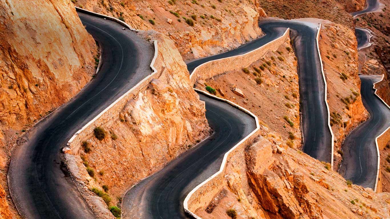 Pass over the Atlas Mountains above the Dadès Gorges, Morocco
