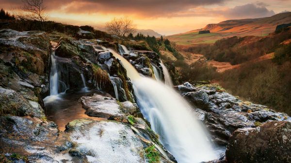 Loup of Fintry waterfall on the River Endrick, Scotland