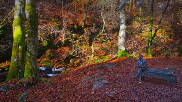Statue of Robert Burns in the Birks of Aberfeldy, Perth and Kinross, Scotland