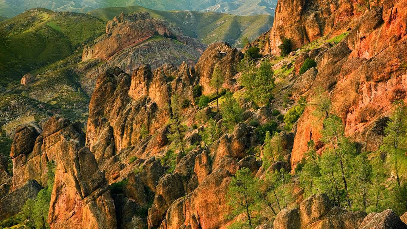 Volcanic slopes in Pinnacles National Park, California