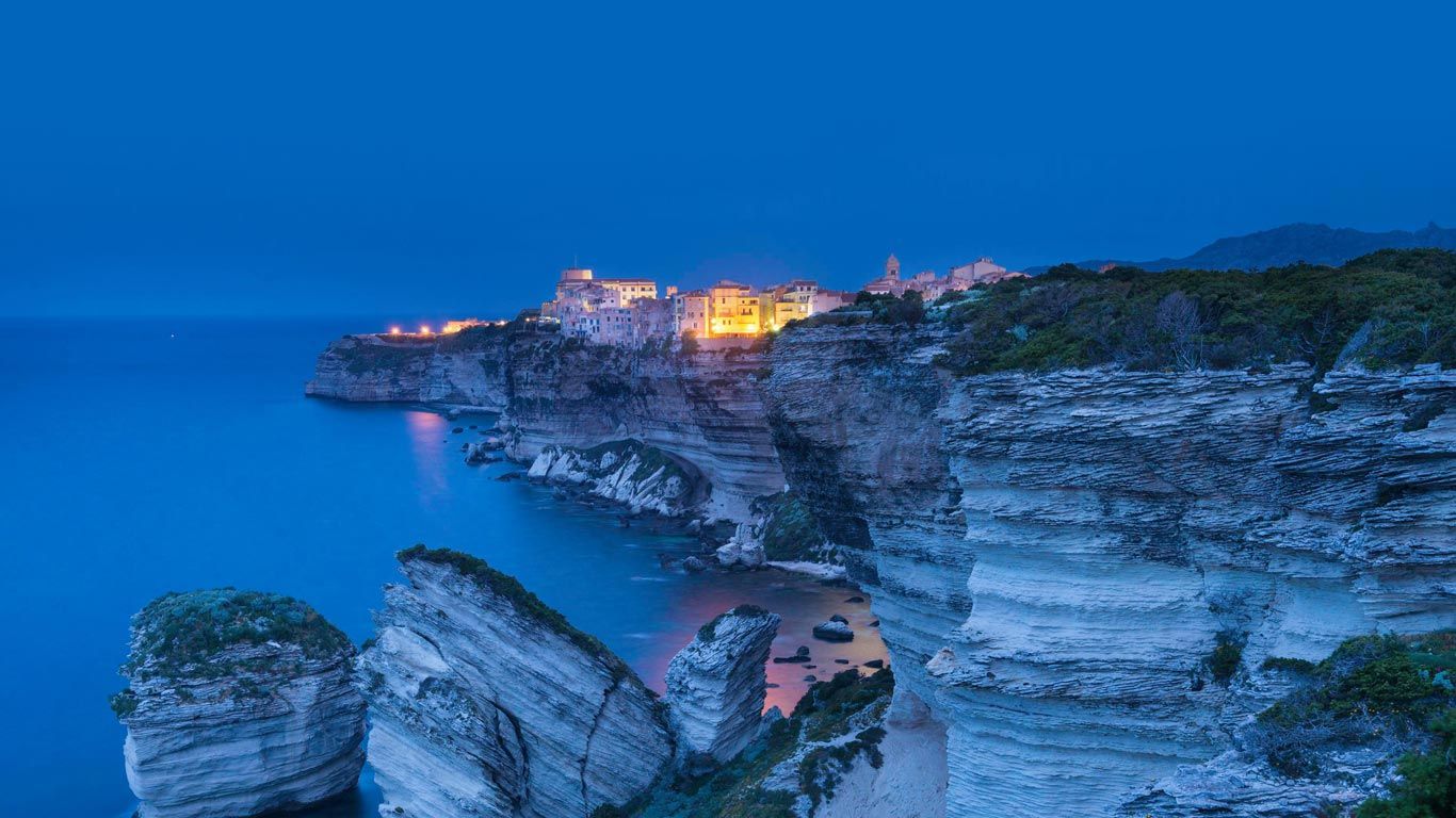 ｢ボニファシオの夜景｣フランス, コルシカ島