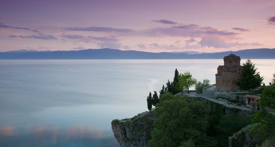 Church of St. John (Sveti Jovan) at Kaneo beach overlooking Lake Ohrid, Macedonia