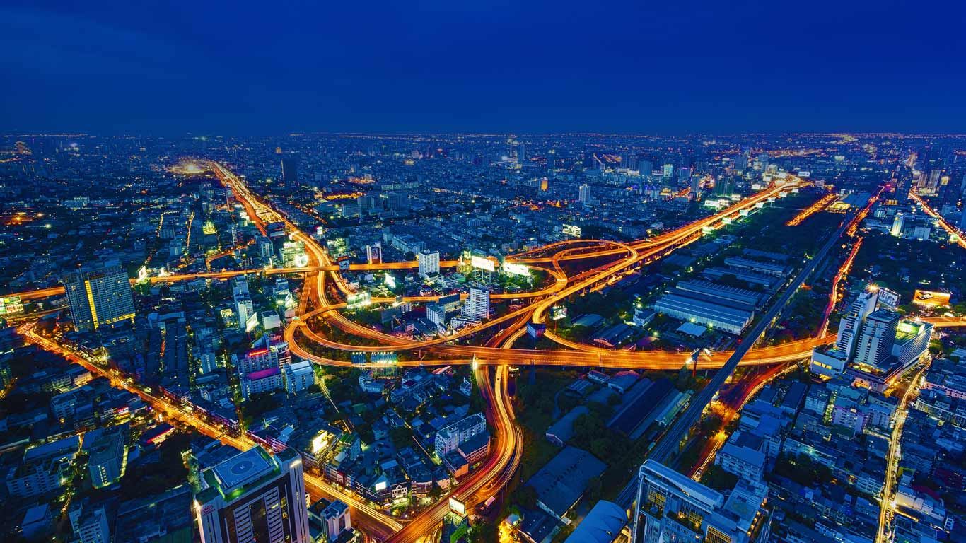 Time lapse of the expressways in Bangkok, Thailand