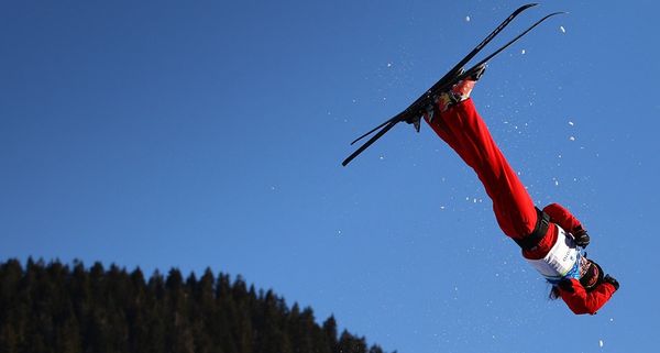 Li Nina of China competes in the Ladies Aerials practice at the Vancouver 2010 Winter Olympics on February 20, 2010