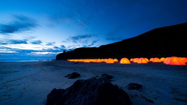 Peace Camp at Downhill Beach in Northern Ireland