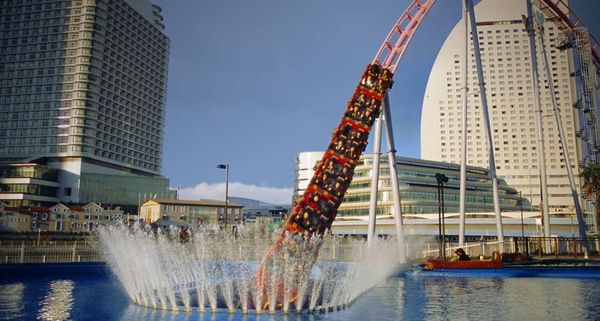 Funfair rollercoaster, Minato Mirai, Yokohama, Japan