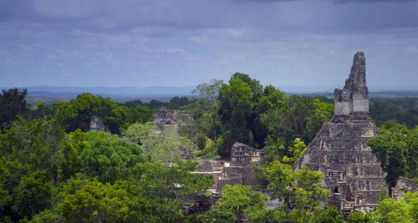 The Mayan ruins of Tikal rise from the jungle in Guatemala