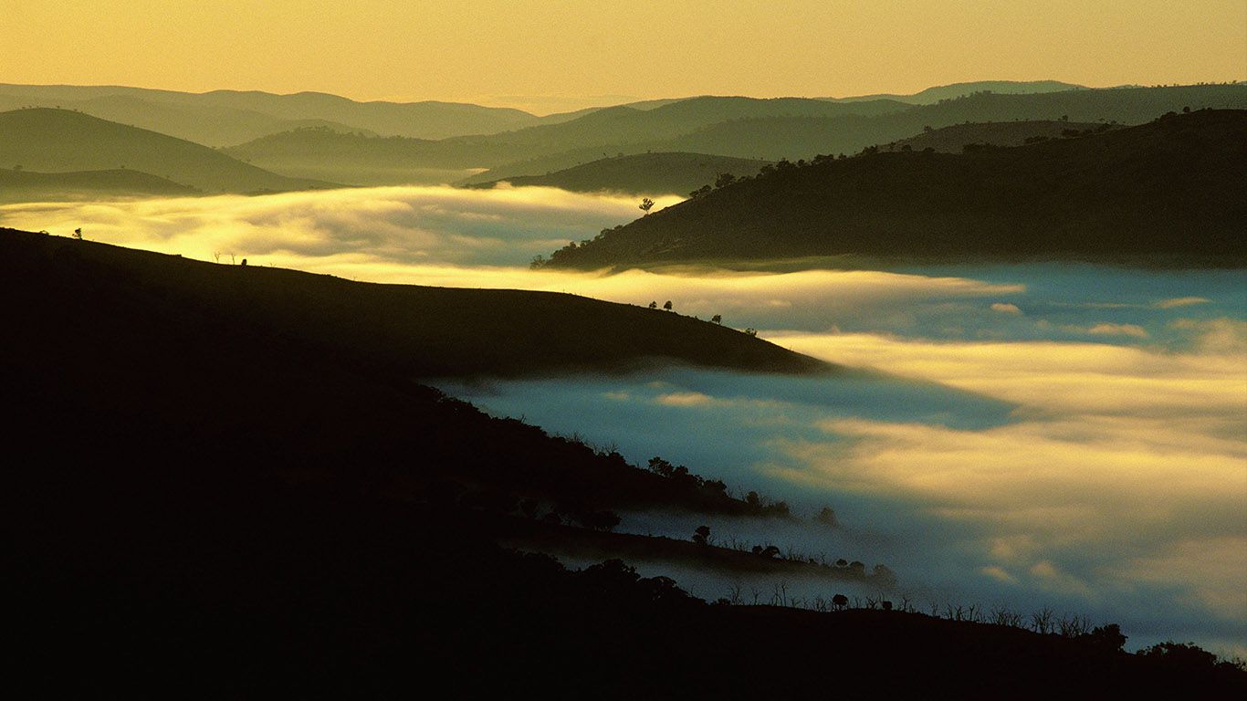 Mist in a valley near Bathurst in New South Wales, Australia