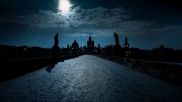 Charles Bridge over the Vltava River in Prague, Czech Republic