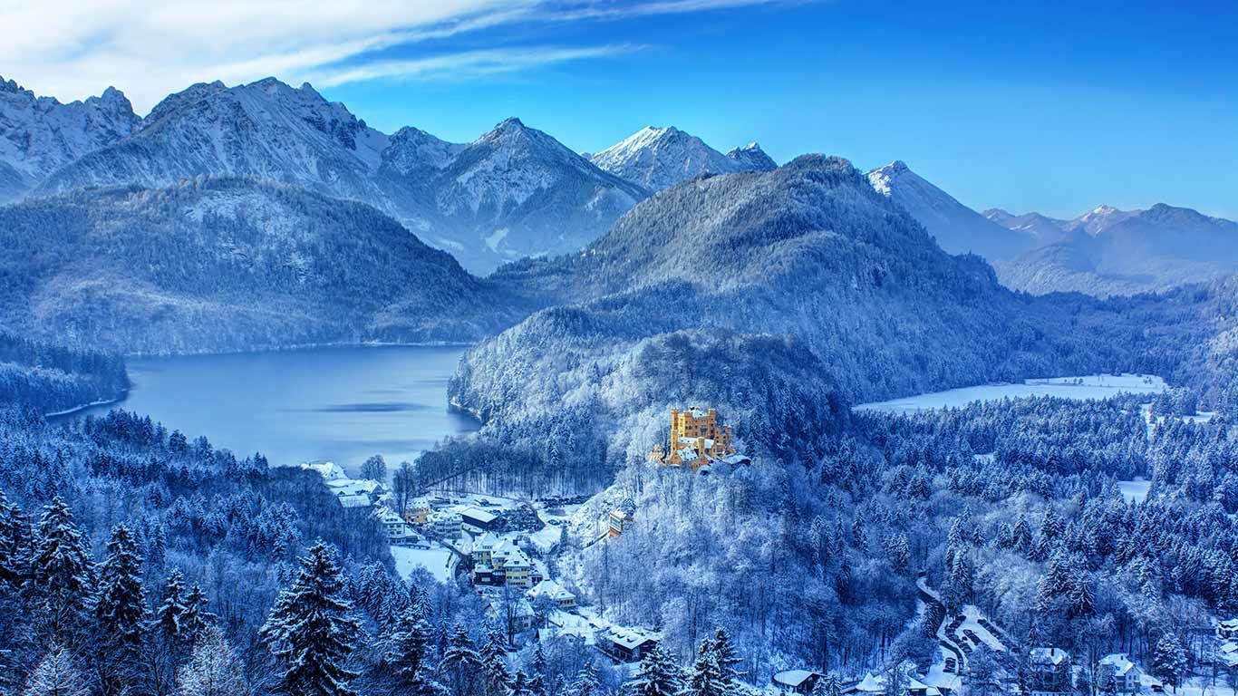 View of castle Hohenschwangau, Bavaria, Germany
