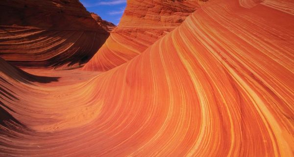The Wave, a sandstone formation in the Coyote Buttes of  the Vermilion Cliffs Wilderness Area, near the Arizona-Utah border
