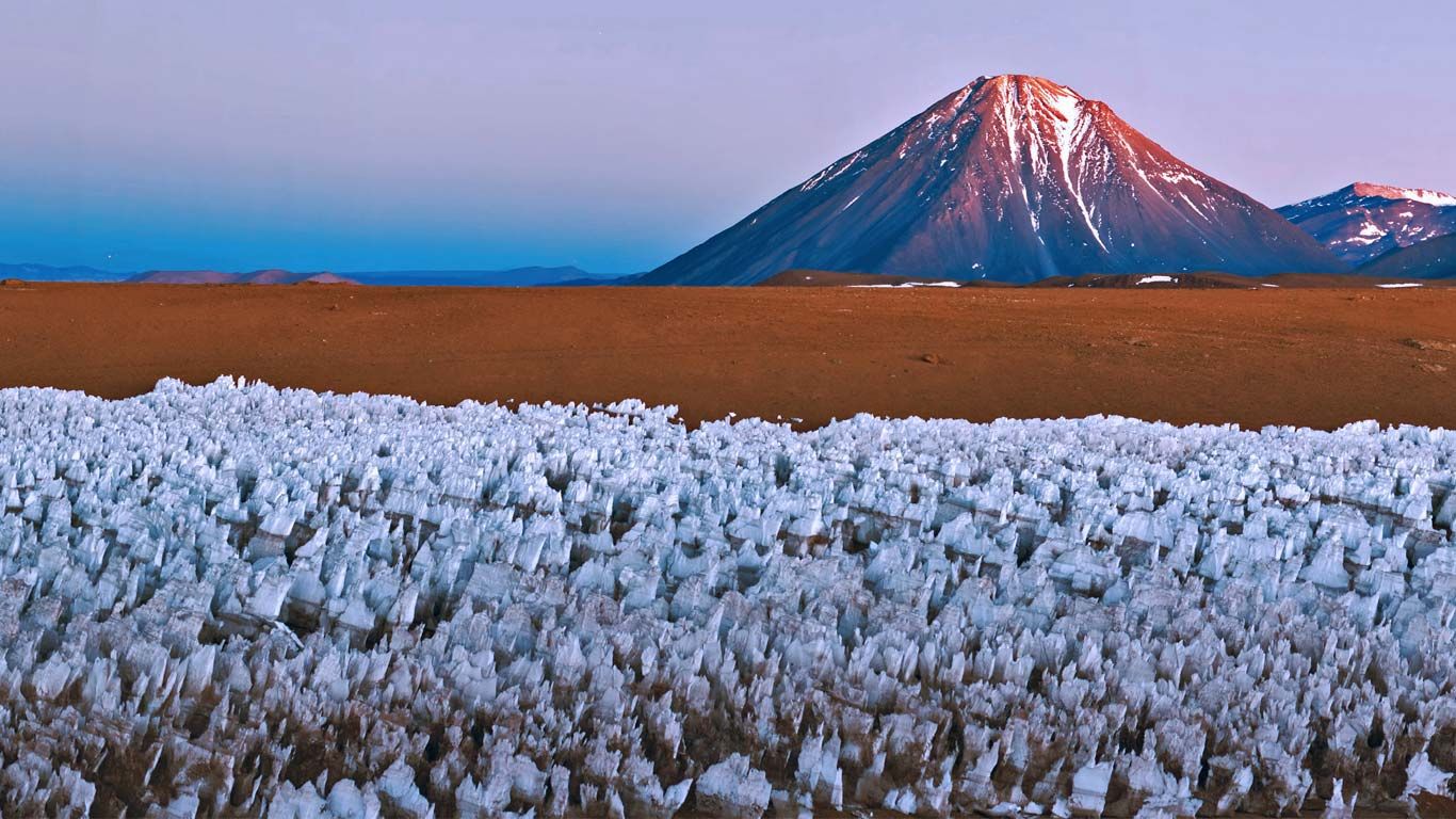 Licancabur volcano on the border of Bolivia and Chile
