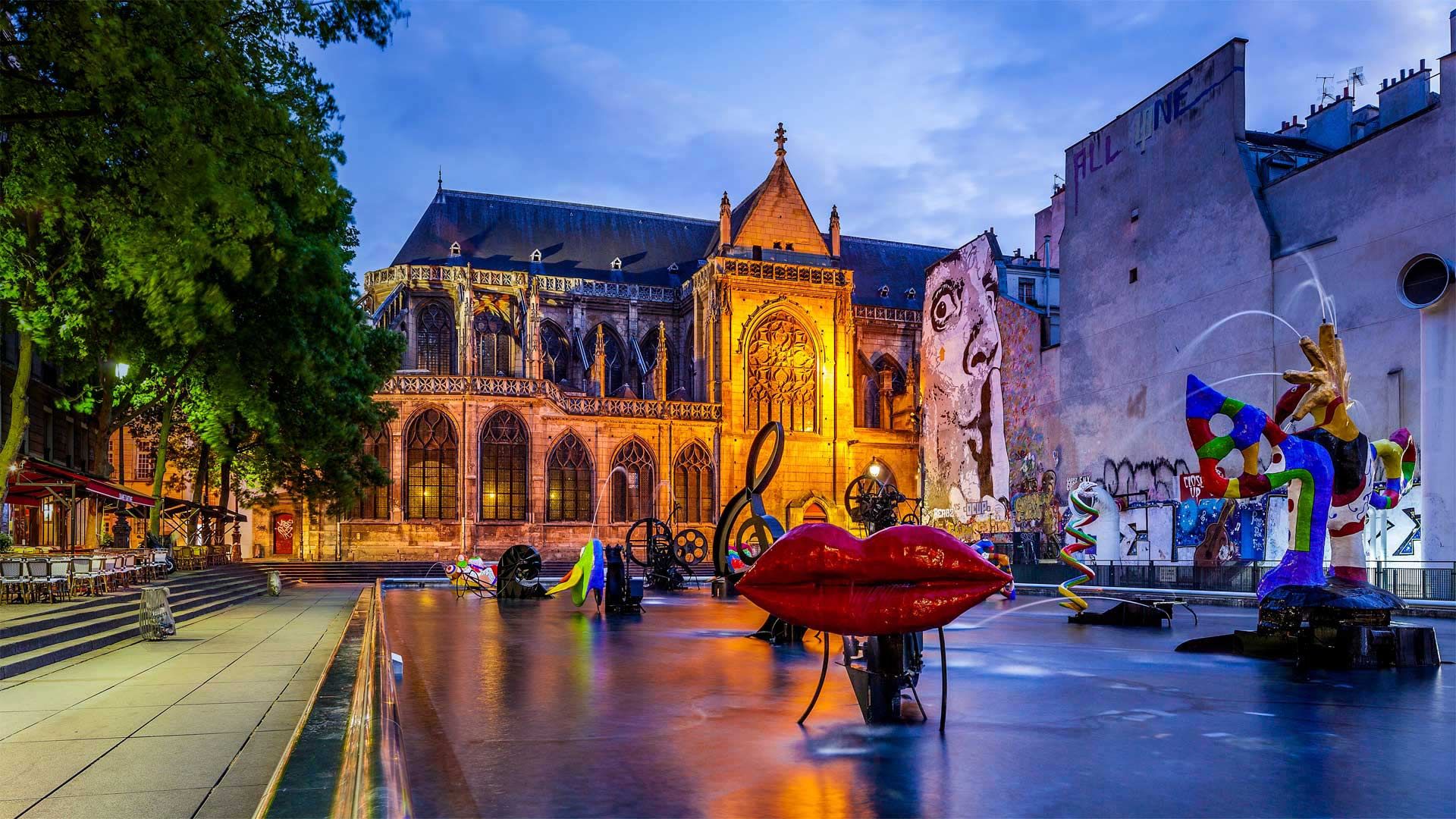 Stravinsky Fountain in Paris, France