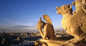 Gargoyles on the roof of Notre-Dame Cathedral in Paris, France -- David Barnes/age fotostock &copy; (Bing United States)