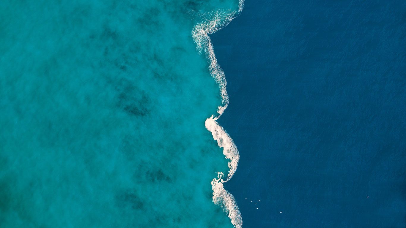 Fresh and salt waters mix at the Ter River estuary, near L'Estartit, Spain