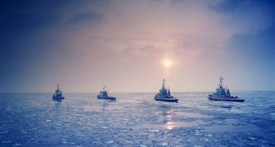 Schlepper vor Bremerhaven, Nordsee