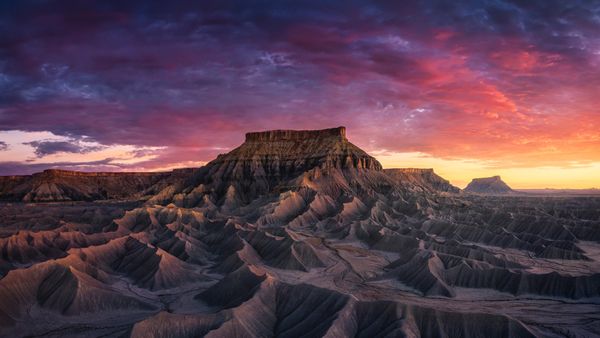 Sandstone butte in Capitol Reef National Park, Utah